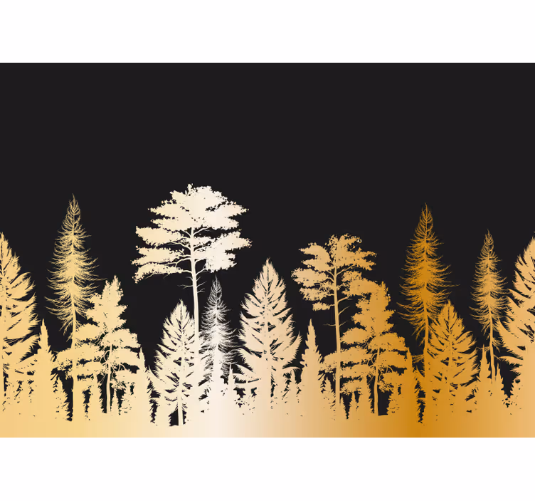 Blind bedroom golden tree wall mural with circles - TenStickers