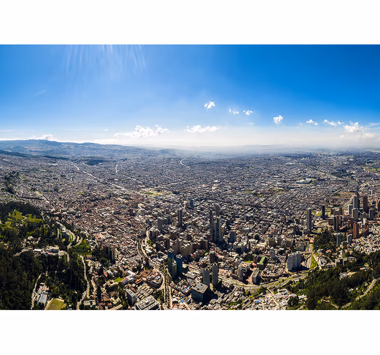 Blind bedroom with views of bogotá city - TenStickers