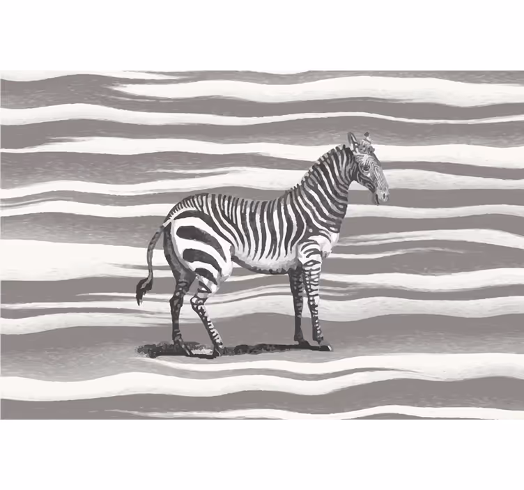 Blind grey vintage zebra artwork - TenStickers