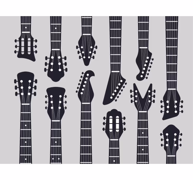 Blind grey rock music guitar neck silhouette - TenStickers