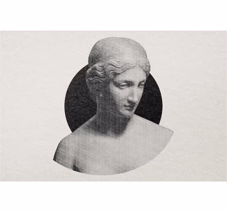 Blind grey greek statue in engraving style - TenStickers