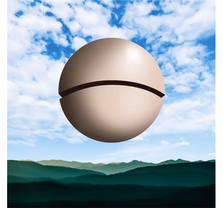 Living room blind magritte sphere - TenStickers