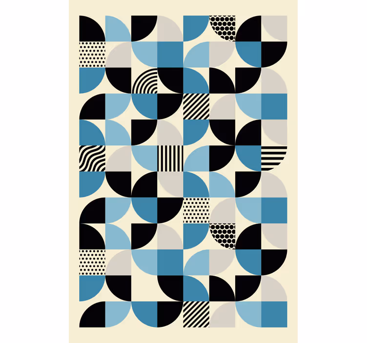 Living room blind retro blue bauhaus design - TenStickers