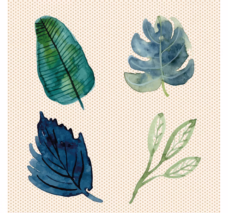 Living room blind with tropical foliage design - TenStickers