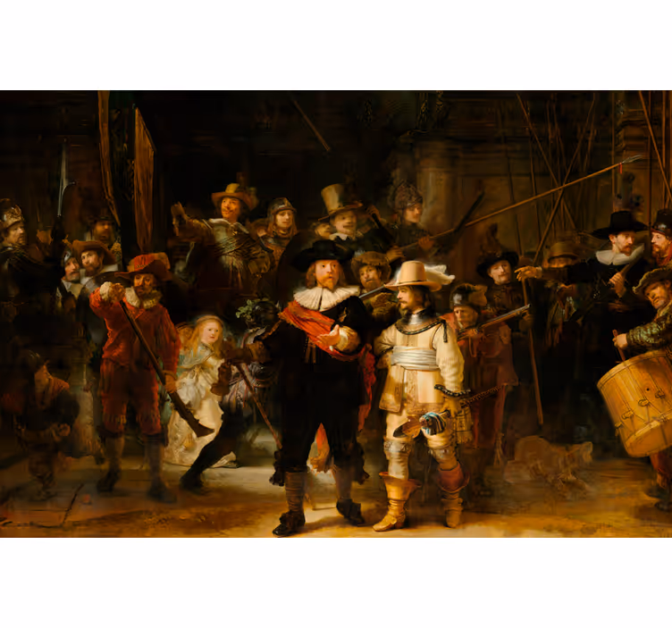 Living room blind rembrandt's night watch - TenStickers