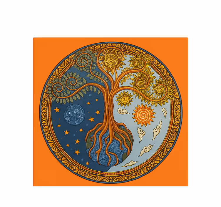 Living room blind spiritual tree of life - TenStickers