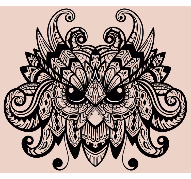Blind bedroom black owl shape illustration - TenStickers