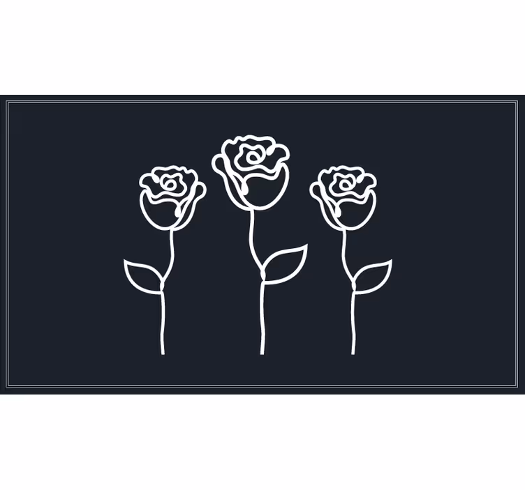Blind bedroom minimalist rose line drawing - TenStickers