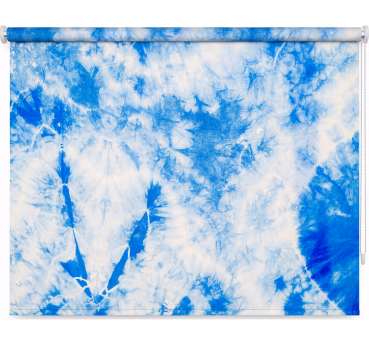 Blue and white tie dye blind bedroom - TenStickers