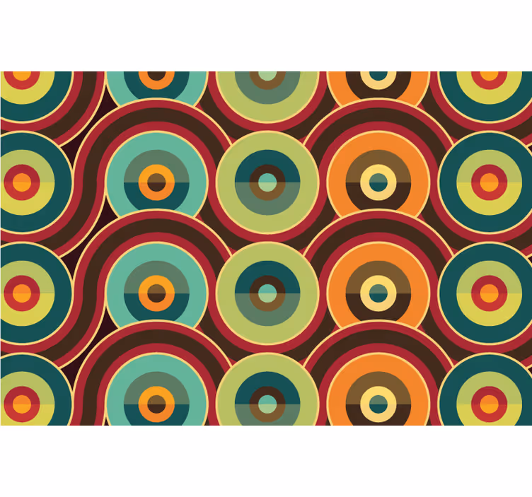 Blind bedroom retro repeated circles design - TenStickers