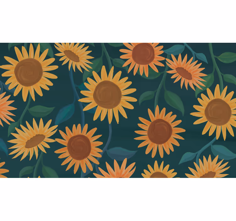 Blind bedroom sunflowers plant decor - TenStickers