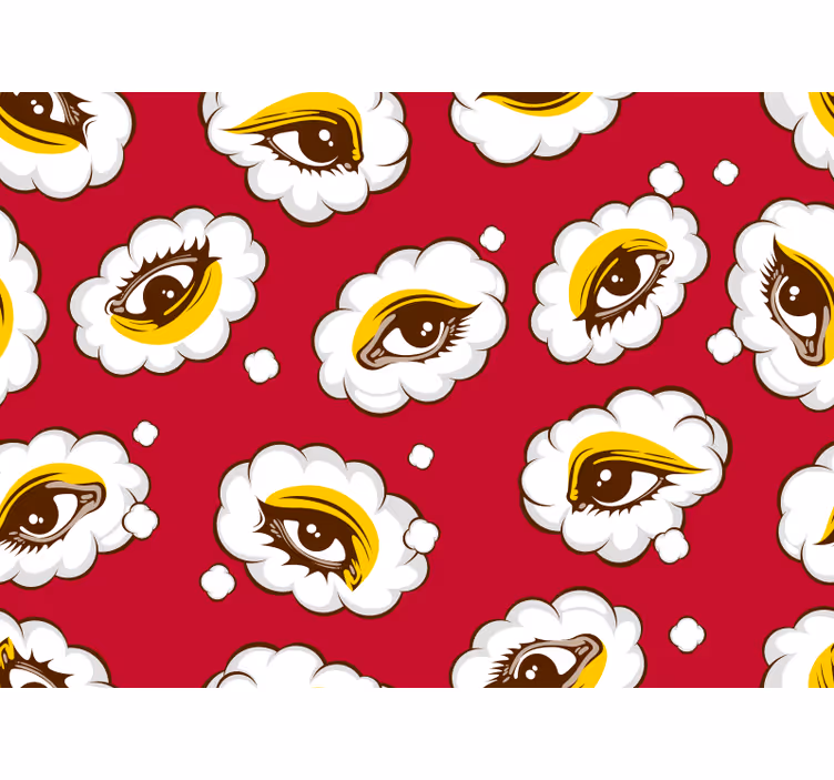 Blind bedroom 70s eyes print - TenStickers