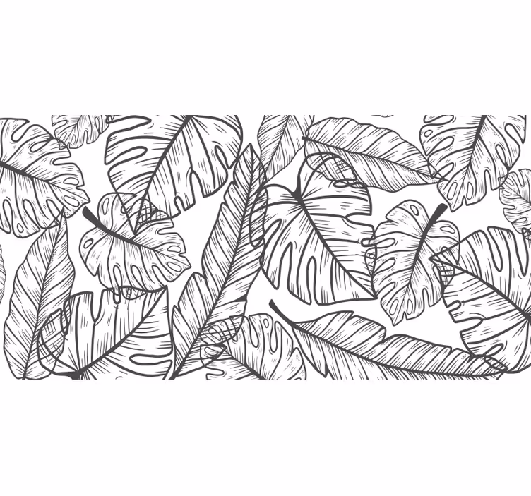 Blind bedroom big leaves outline - TenStickers