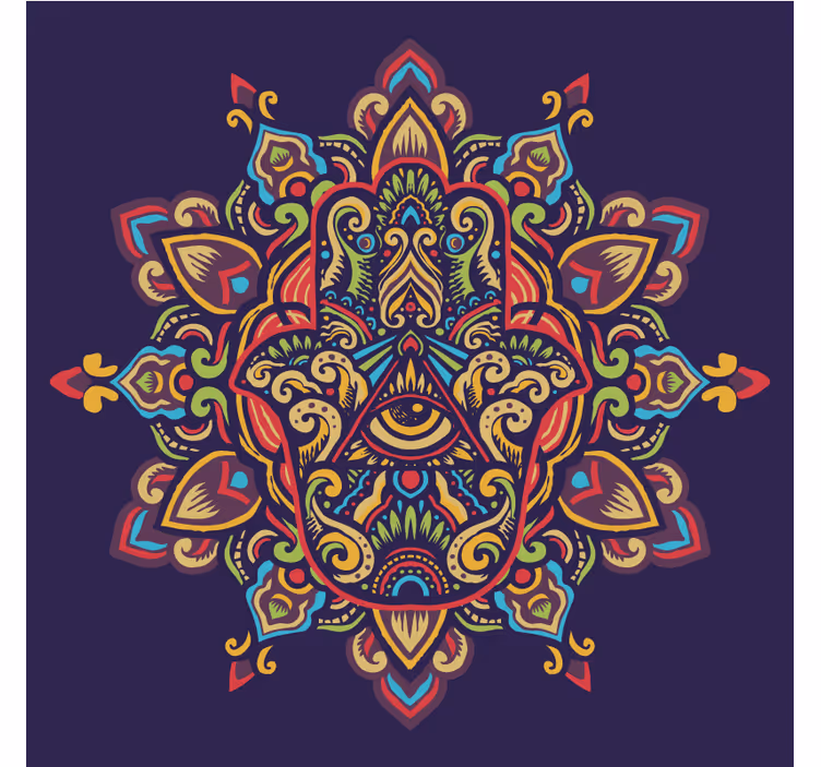 Blind bedroom colorful hand of fatima design - TenStickers