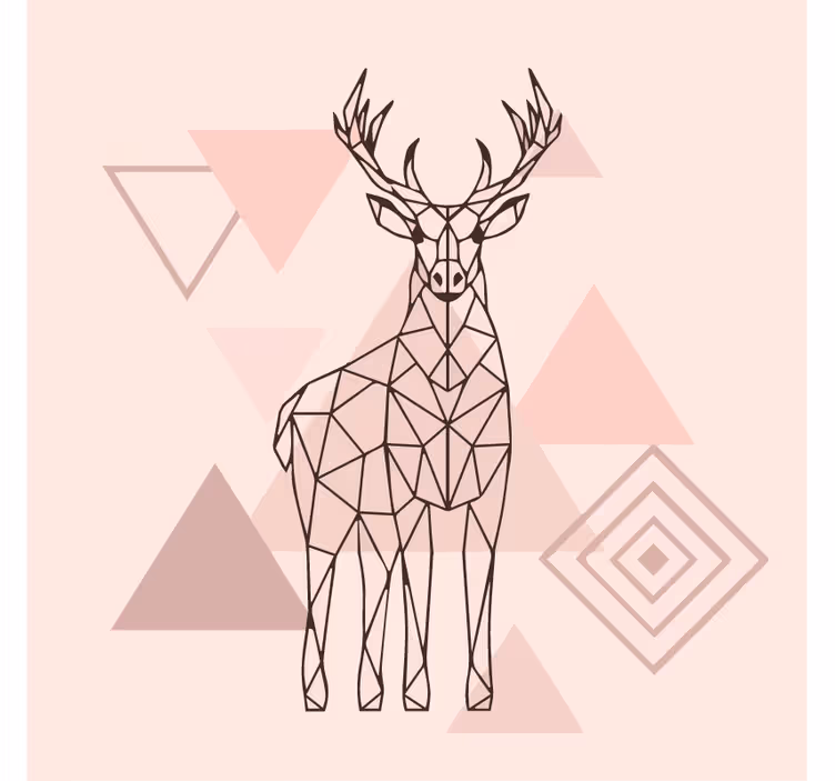 Blind bedroom nordic polygonal reindeer decor - TenStickers