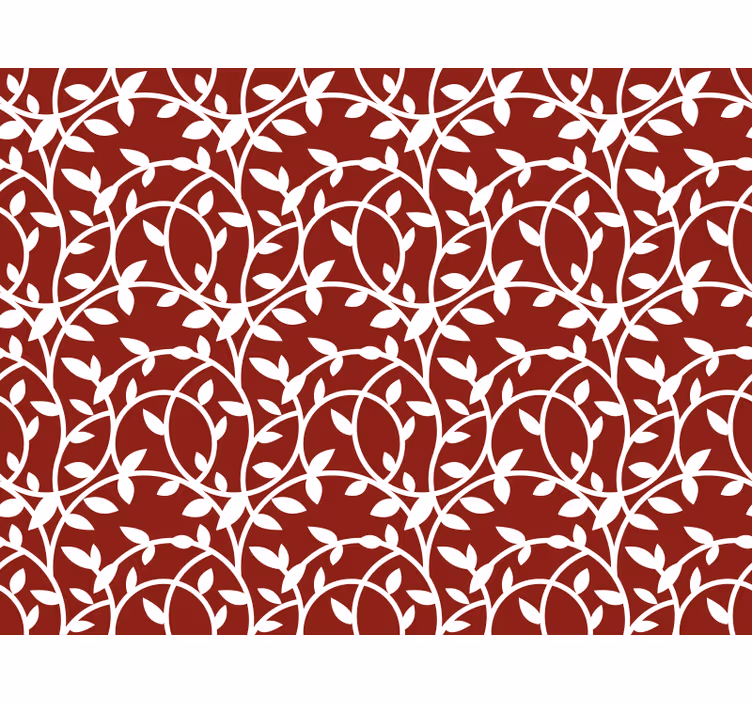 Blind bedroom red and white leaf design - TenStickers