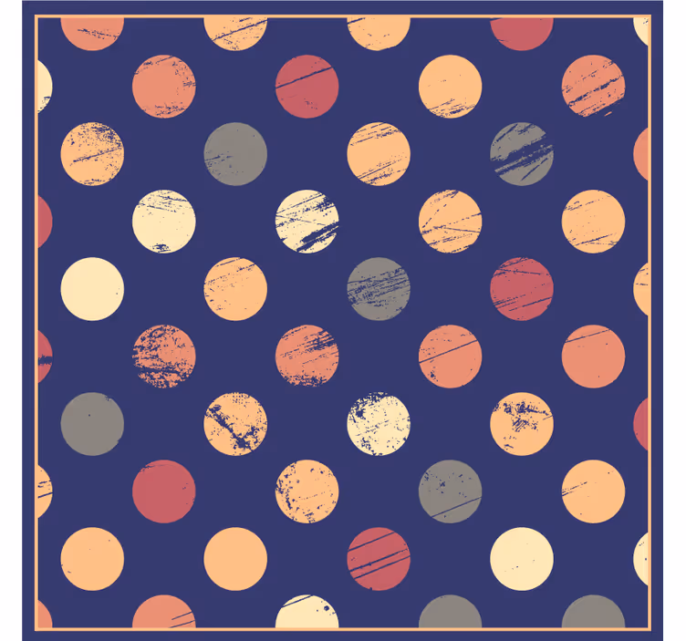 Blind bedroom blue circle patterned vinyl rug - TenStickers
