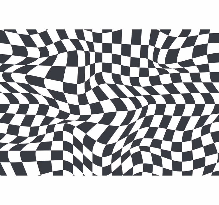Blind bedroom distorted checkerboard design - TenStickers