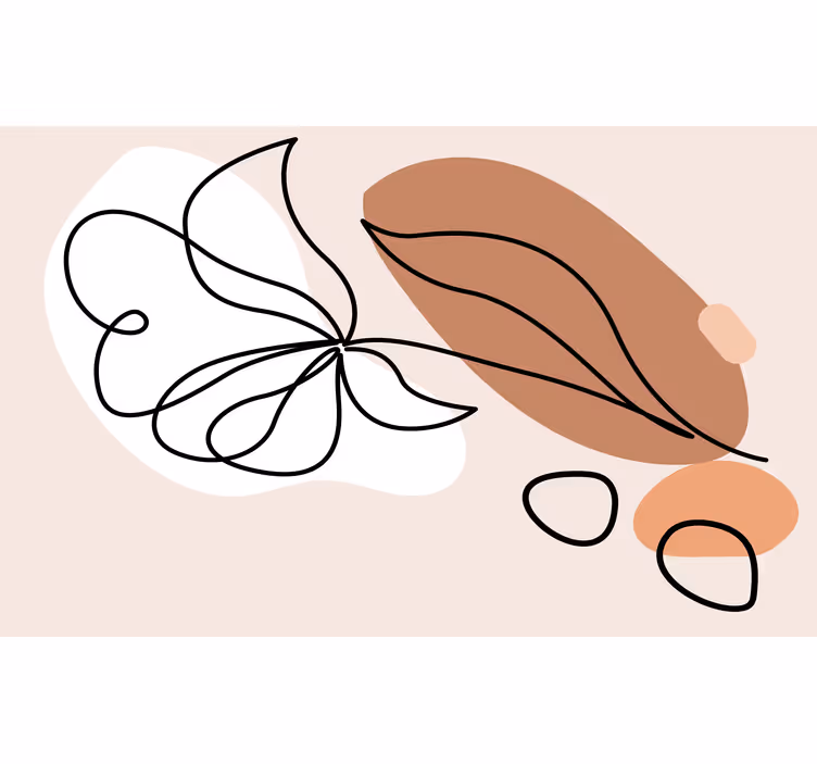 Blind bedroom minimalist abstract green leaf design - TenStickers