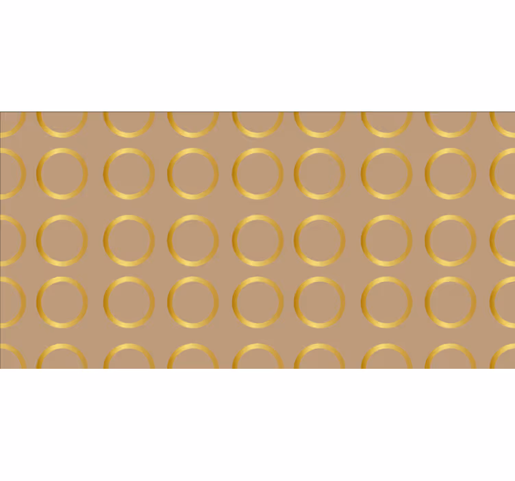 Blind bedroom with golden circles geometric pattern - TenStickers