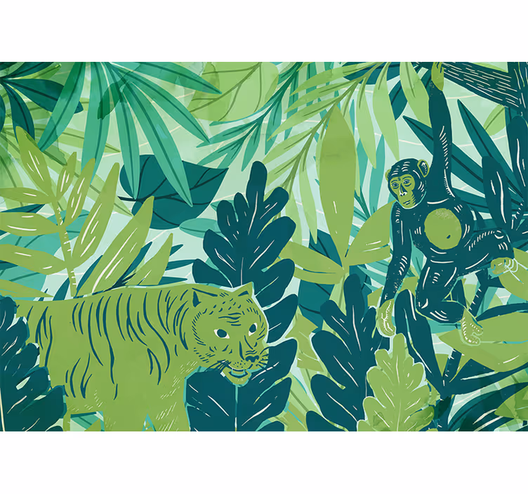 Blind bedroom maximalist bohemian jungle design - TenStickers