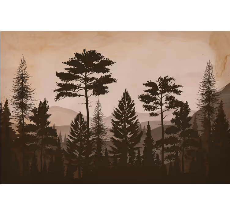 Blind bedroom scandinavian style warm forest colors - TenStickers