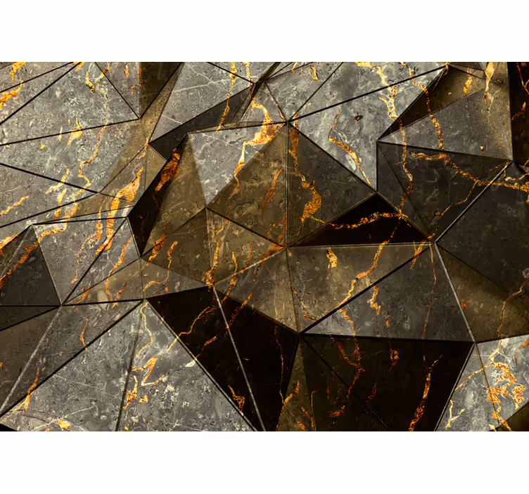Blind bedroom colorful marble triangles - TenStickers
