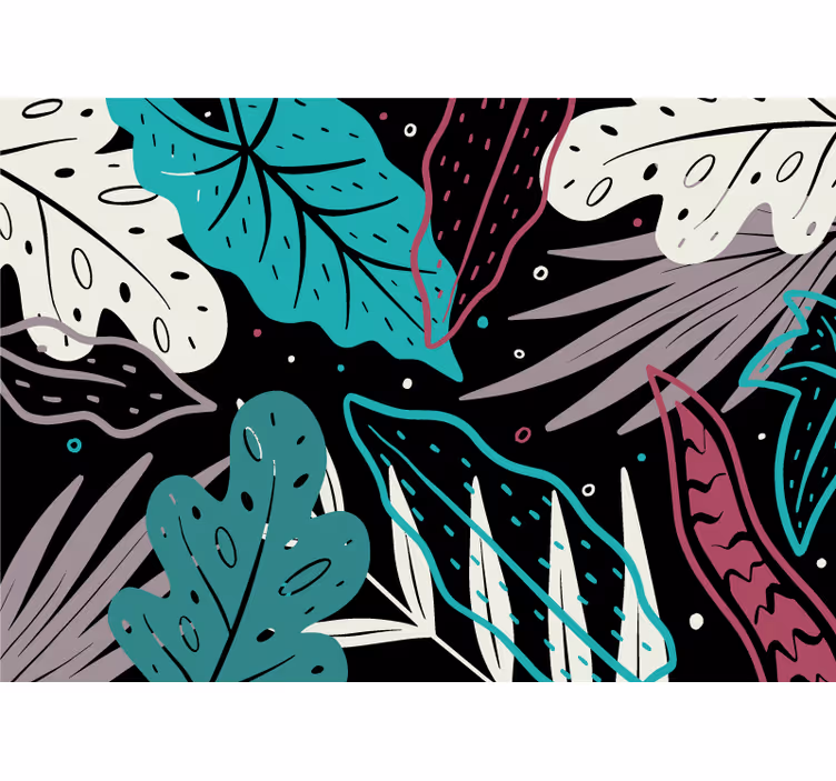 Blind bedroom blue banana leaves design - TenStickers