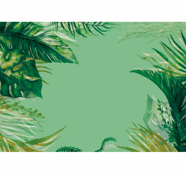 Blind bedroom hand painted banana leaves - TenStickers