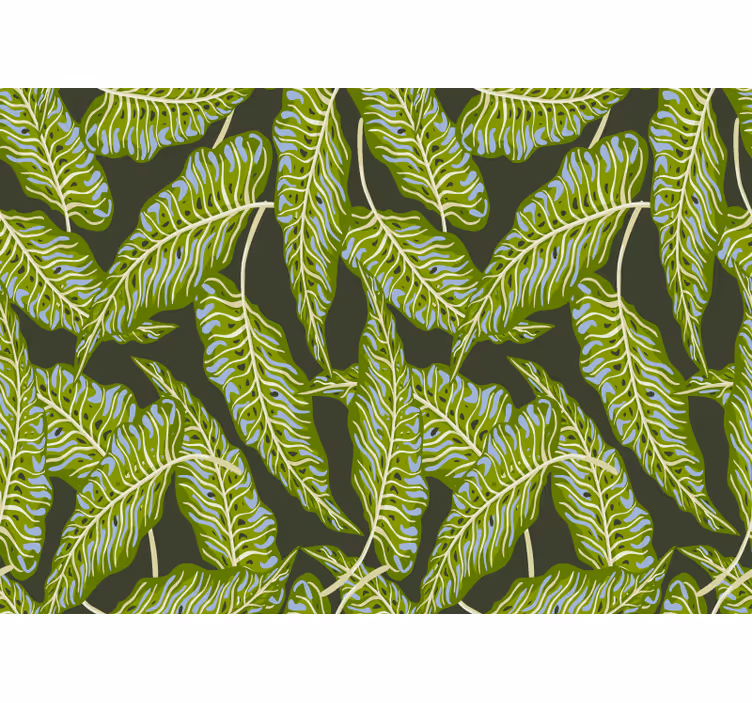 Blind bedroom dark green banana leaves - TenStickers
