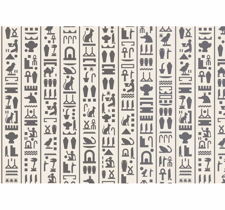White window blind with hieroglyphic design - TenStickers