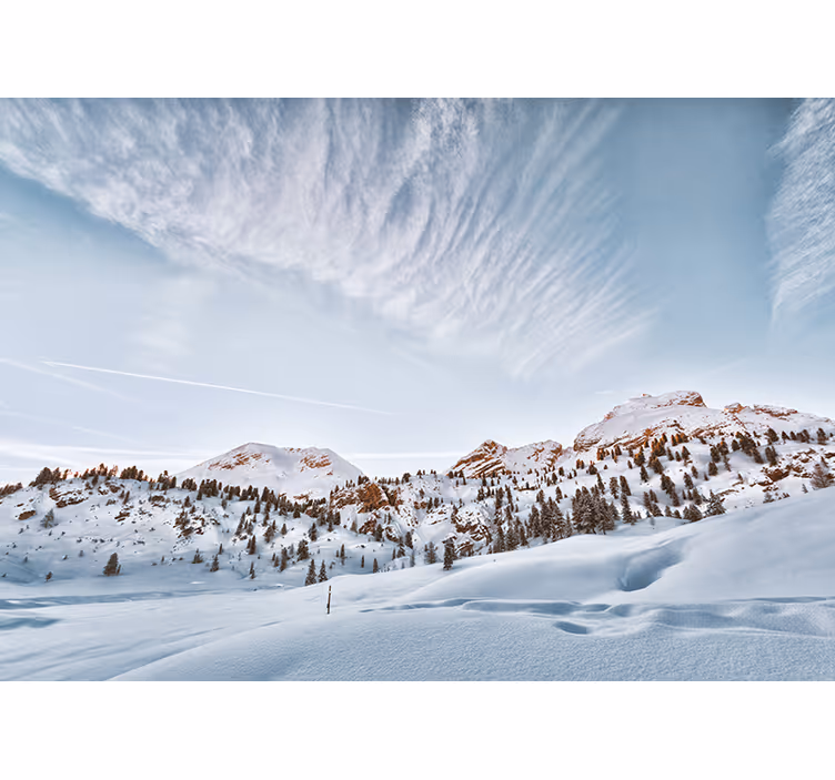 White window blind snow-capped mountains design - TenStickers