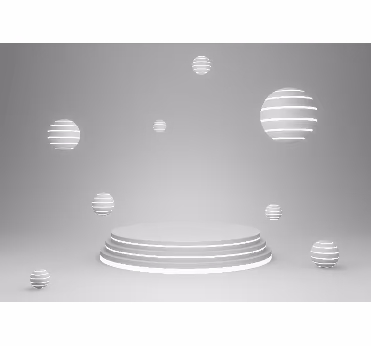 White window blind with floating spheres base - TenStickers