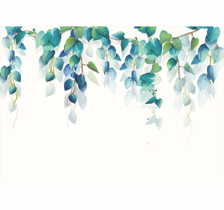 White window blind watercolor hanging branches - TenStickers