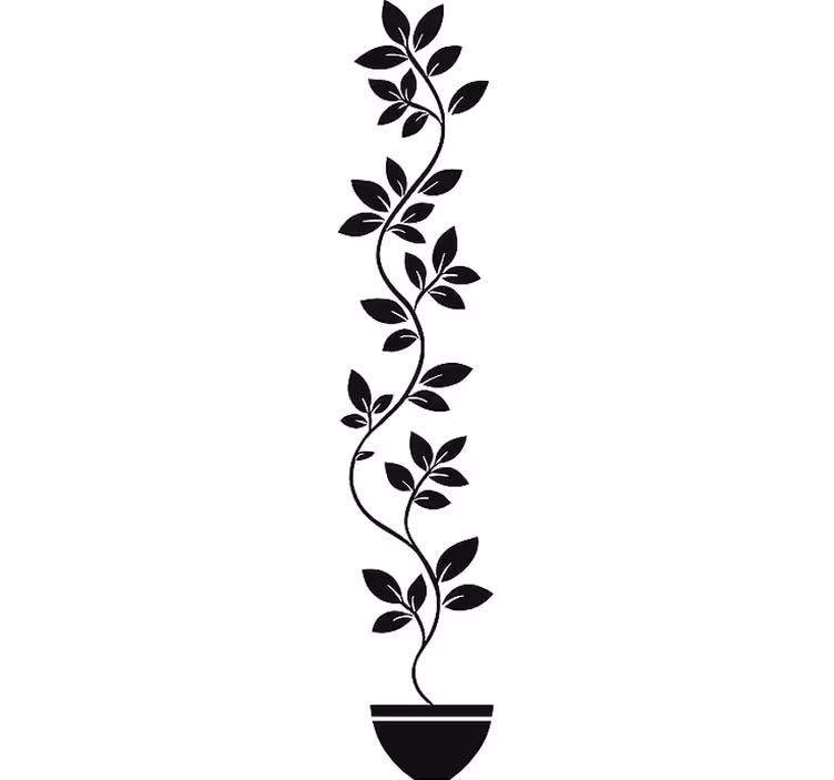 White window blind tall vine plants - TenStickers