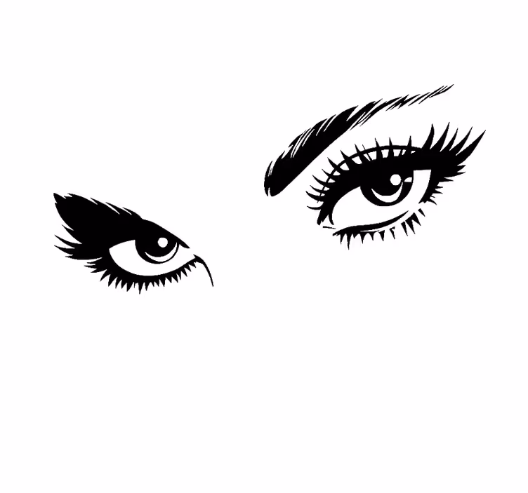 White window blind for a woman's gaze - TenStickers