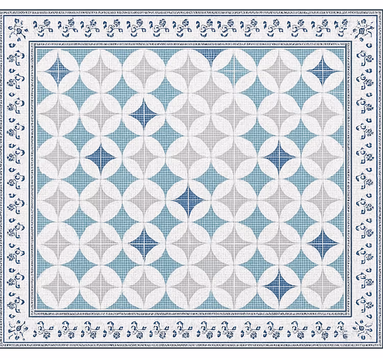 Living room blind in vintage blue tile look - TenStickers