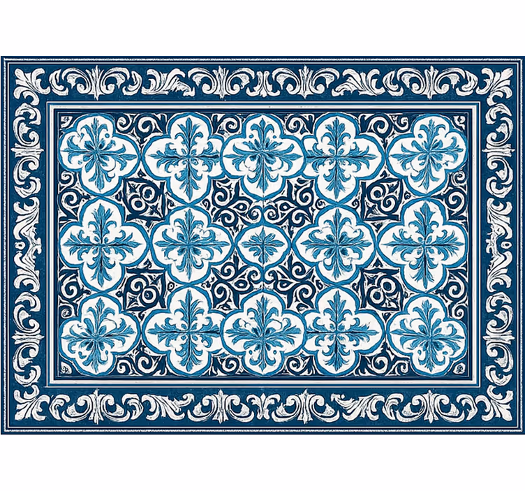 Living room blind in portuguese pattern blue - TenStickers