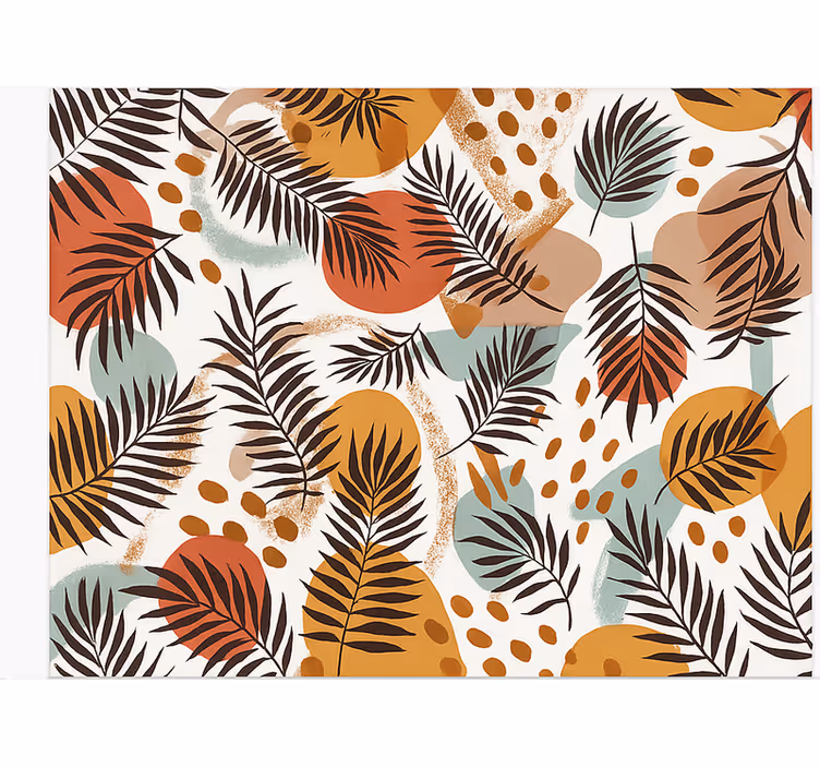 Living room blind colorful tropical leaf design - TenStickers
