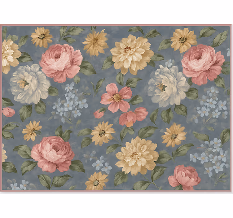 Living room blind floral painting effect - TenStickers