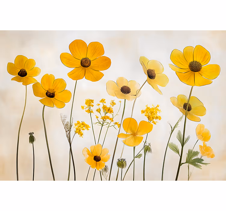 Blind bedroom delicate helenium flowers design - TenStickers