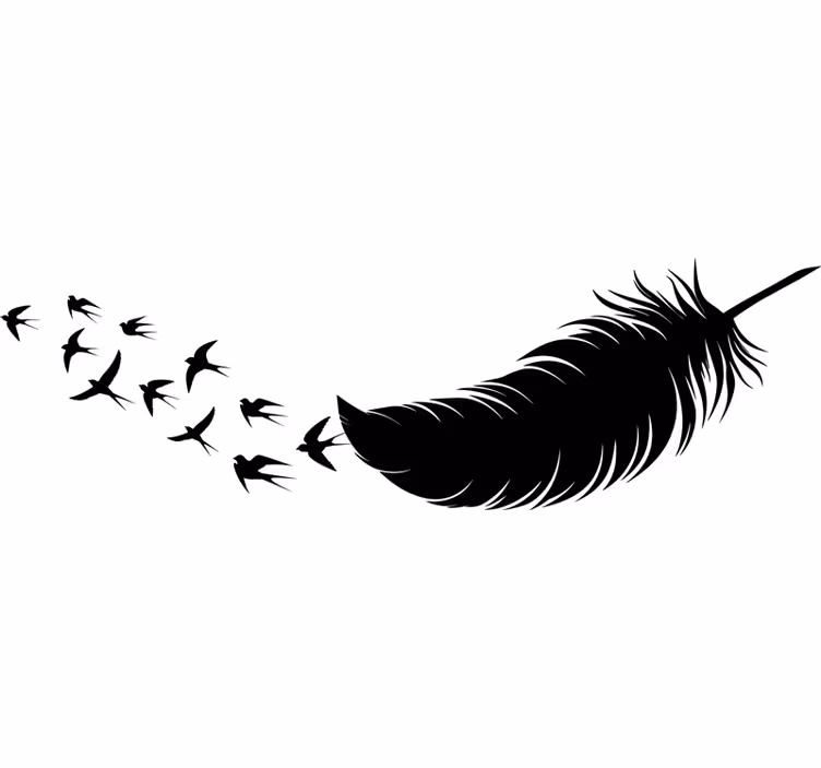 Blind bedroom with feathers and birds design - TenStickers