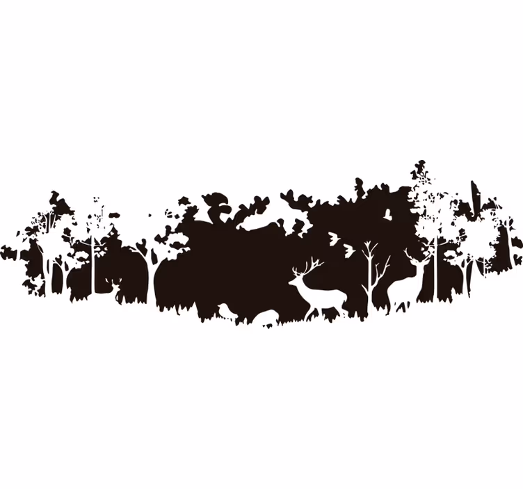 Blind bedroom forest scene silhouette - TenStickers