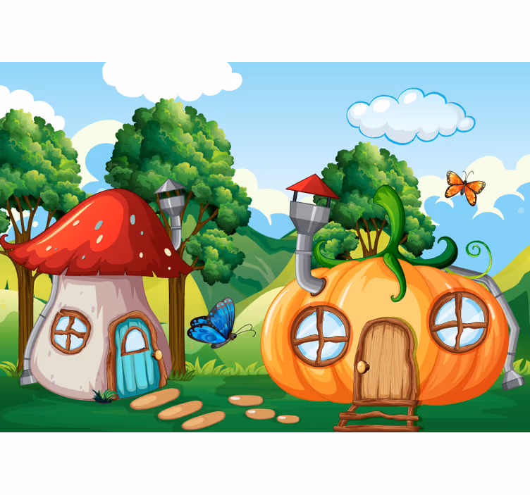 Blind children wall mural fantasy forest - TenStickers