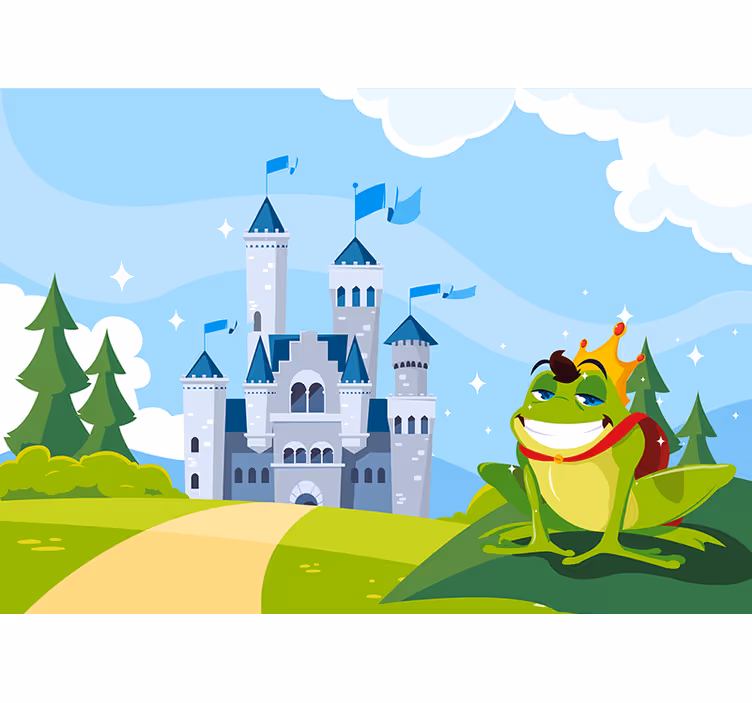 Blind children frog prince with castle fairytale - TenStickers