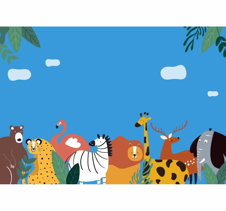 Blind children explore various animals - TenStickers