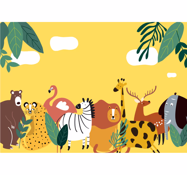 Blind children discover different wild animals - TenStickers