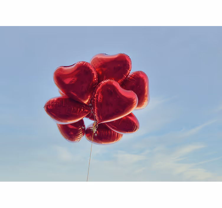 Blind children vintage style red heart balloons - TenStickers