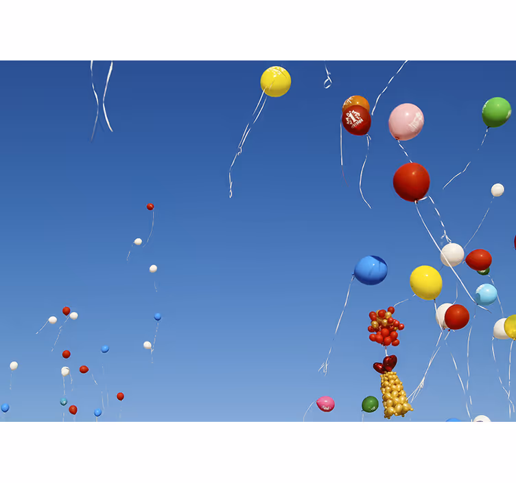 Blind children love colorful balloons in the sky - TenStickers