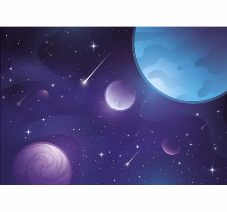 Blind children in a mysterious space with falling stars - TenStickers